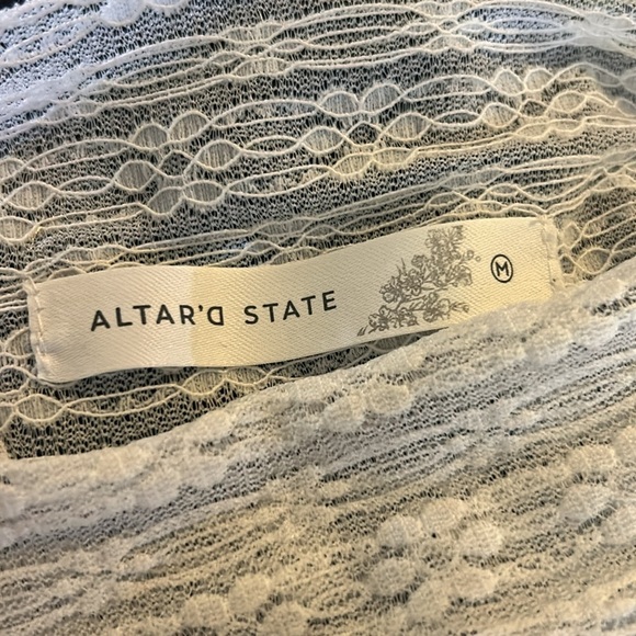 Altar’d State White Lace‎ & Stretch Knit Mock Neck Top NWT Sz Large - Picture 10 of 14